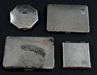 George VI silver cigarette case with engine turned decoration, by Deakin & Francis Ltd., Birmingham, 1946, another similar an