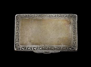 George V silver snuff box, by William Henry Sparrow, Birmingham, 1914, 1.6oz, 51g, 6cm wide,