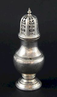 George VI silver sugar castor of baluster form, by S Blackensee & Sons Ltd., Birmingham, 1938, 7.6oz, 238g,