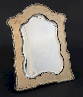 Edward VII silver framed mirror, Birmingham, 1907, 28cm x 23cm,