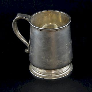 Edward VII silver mug by Thomas Bradbury & Son, Sheffield 1904, 8oz 248g,