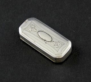 George III silver vinaigrette with vacant cartouche by Joseph Wilmore, Birmingham, 1810,