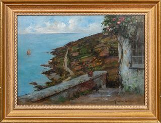VIEW OF THE COAST OIL PAINTING