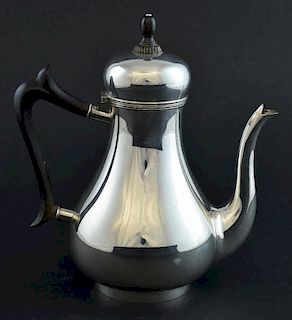 Modern Dutch silver hotwater jug of baluster form, 1955, gross weight 15.6oz, 488g,