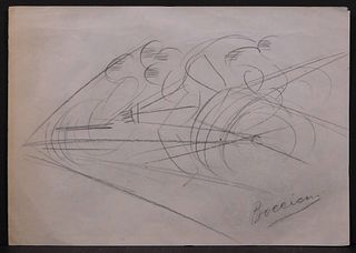 Umberto Boccioni, Attributed: Cyclist (Futurist Composition Sketch)