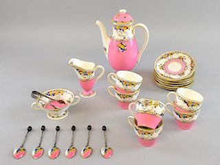 A Royal Doulton tea service H3602 comprising, coffee pot, sugar bowl, cream jug, six cups and saucers and a matching set of s