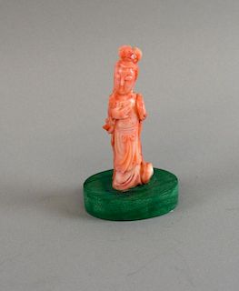 Chinese  hard stone carving a deity, 9cm