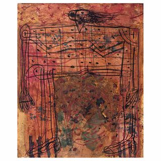 SERGIO HERNÁNDEZ, Noche estrellada, Firmado y fechado 82 dos veces, Carboncillo y mixta sobre papel, 104 x 85 cm, Con constancia