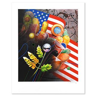Yankel Ginzburg, "Birth of a Nation" Limited Edition Serigraph, Numbered and Hand Signed with Letter of Authenticity.