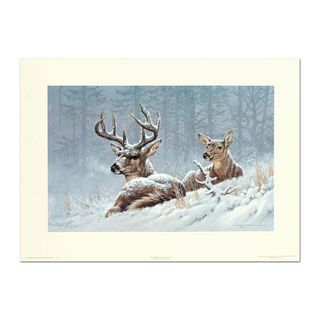 Larry Fanning, "Bedded Down (Whitetail Deer)" Hand Signed Limited Edition Lithograph with letter of authenticity.