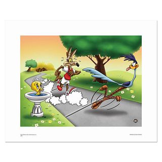 Wile E and Road Runner Race Numbered Limited Edition Giclee from Warner Bros, with Certificate of Authenticity.