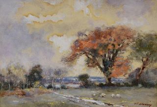 Henry Franks Waring (exh. 1900-1928) Liphook and  In Richmond Park watercolours both signed and bear labels for Henry Graves 