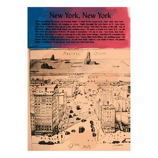 Ringo Daniel Funes (Protege of Andy Warhol's Apprentice, Steve Kaufman), "New York, New York" One-of-a-Kind Mixed Media on Canvas, Hand Signed with Ce