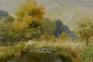 James Stephen Gresley, British 1829-1908 - Near Fenny Bentley and On the Dove watercolours 49.5 x 33cm & 34.5 x 24cm