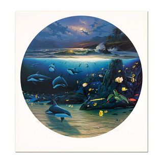 Wyland, "Moonlit Waters" Limited Edition Lithograph, Numbered and Hand Signed with Certificate of Authenticity.