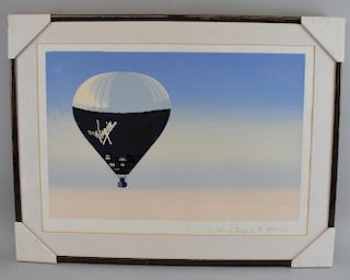 Neal Fitcher, Virgin hot air balloon, signed by Richard Branson and the artist, limited edition print, 16/125, 42.5cm x 61cm,