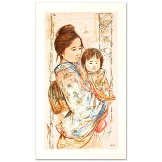 Children's Day Limited Edition Serigraph by Edna Hibel (1917-2014), Numbered and Hand Signed with Certificate of Authenticity.