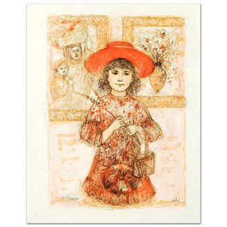 Wendy the Youngest Docent Limited Edition Lithograph by Edna Hibel (1917-2014), Numbered and Hand Signed with Certificate of Authenticity.