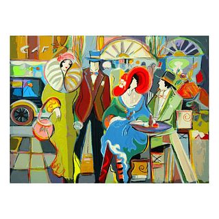 Isaac Maimon, "Cafe Society" Limited Edition Serigraph, Numbered and Hand Signed with Letter of Authenticity.