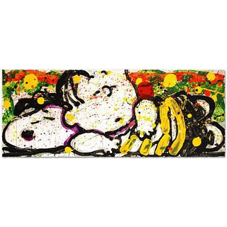 Snooze Alarm Boogie, 7:15 AM Limited Edition Hand Pulled Original Lithograph (52" x 20") by Renowned Charles Schulz Protege, Tom Everhart. Numbered an