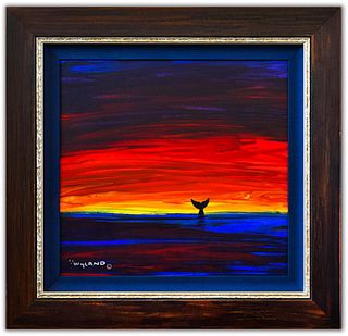 Wyland- Original Painting on Canvas "Sunrise at Sea"