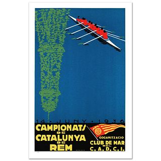 RE Society, "Campionats de Catalunya" Hand Pulled Lithograph, Image Originally by Camiro. Includes Letter of Authenticity.