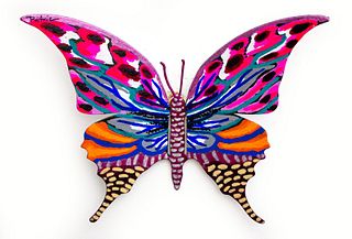 Patricia Govezensky- Original Painting on Cutout Steel "Butterfly CCLXXXVII"