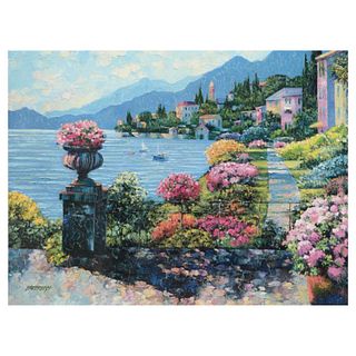 Howard Behrens (1933-2014), "Varenna Morning" Limited Edition on Canvas, Numbered and Signed with COA.