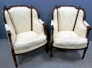 Pair of early 20th century Mahogany framed tub chairs
