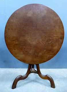 Round Gothic mahogany tilt top table 67cm diameter