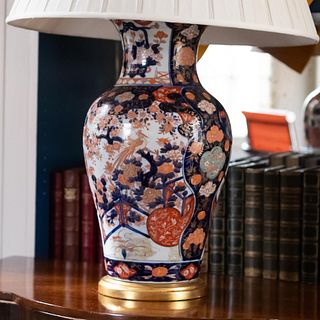 Japanese Imari Porcelain Vase Mounted as a Lamp