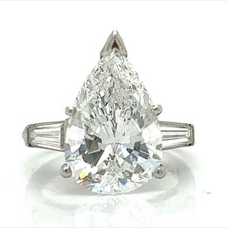 GIA 5.24ct Diamond and Platinum Ring