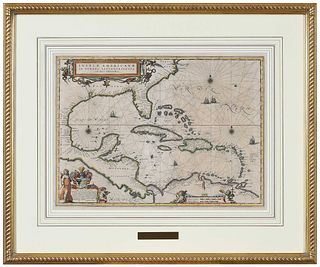 Willem Janszoon Blaeu - 17th Century Map of the Caribbean 