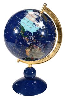 Modern Hardstone Inlaid Globe