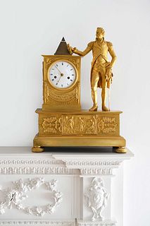 Rare Classical Ormolu George Washington Mantel Clock