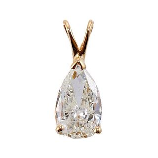 1.12ct Pear Diamond 14k Gold Pendant