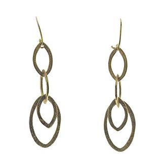 14k Gold Oval Link Drop Earrings