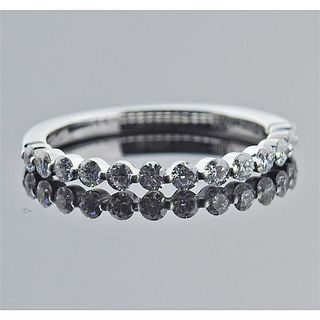 Henri Daussi Platinum Diamond Wedding Band Ring