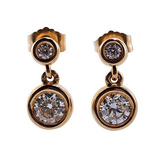 14k Gold Diamond Drop Earrings