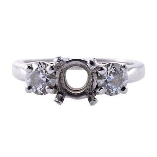 GIA 0.84ctw F IF Diamond Platinum Engagement Ring Setting