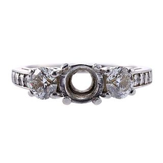 GIA 1.00ctw H SI1 Diamond Platinum Engagement Ring Setting