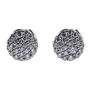 Tiffany &amp; Co Metro 18k Gold Diamond Stud Earrings
