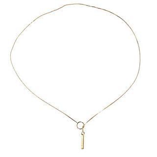 Gucci 18k Gold Logo Lariat Chain Necklace