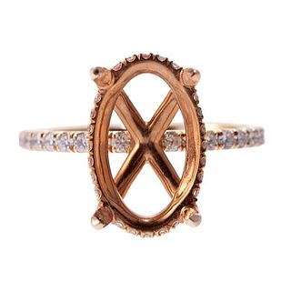 18k Rose Gold Diamond Engagement Ring Setting