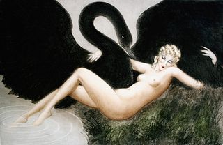 Louis Icart - Leda and the Swan