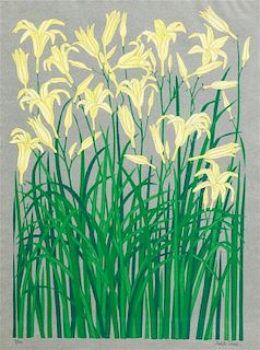 Judith Shahn, (American, 1929-2009), Day Lilies, Forget-Me-Nots and Tulips (three works)