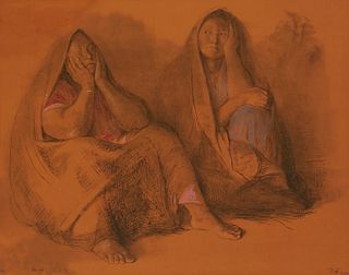 Francisco Zuniga (1912-1998), "Madre e Hija," 1974, Lithograph and screenprint in colors on paper, Sight: 20" H x 25" W