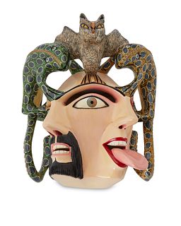 Juan Jose Horta (b. 20th century), Two-faced mask, 21st century; Tocuaro, Michoacan, Mexico