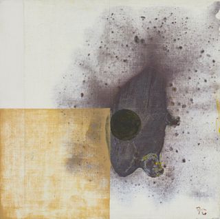 Francisco Castro-Lenero (b. 1954), "Espacio Dividido," 1996, Acrylic on canvas, 11.75" H x 11.75" W