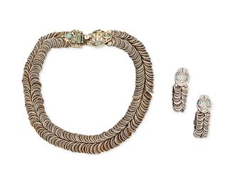 A set of Matl snake motif silver jewelry